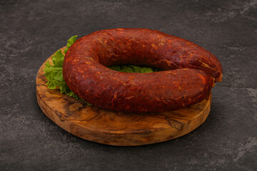 Krakowska sausage over the board