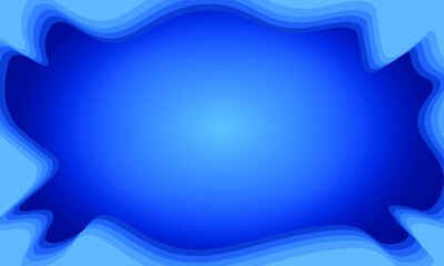 Fototapeta na wymiar abstract blue paper cut frame elegant background