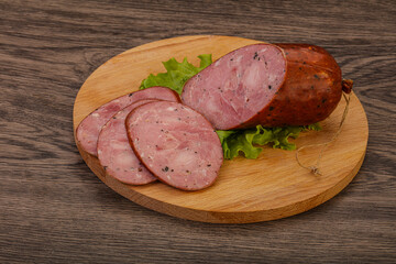 Smoked ham sausage with spices
