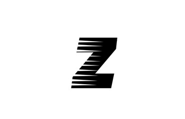 line stripes Z alphabet letter logo icon for business and company. Simple black and white letter design for identity