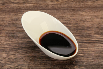 Asian soya sauce in the bowl