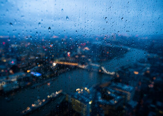 Rain On Skyscraper Window