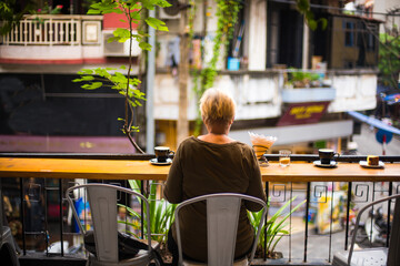 enjoy a cup of coffee in Hanoi