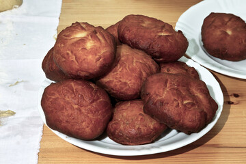 Homemade donuts.