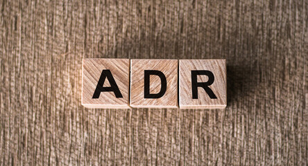 Letter block in word ADR - adverse drug reaction on table