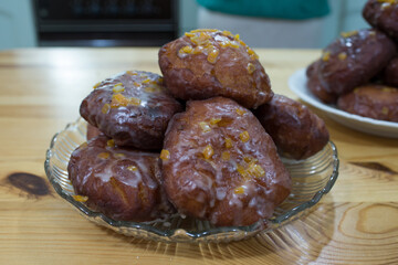 Homemade donuts.