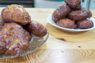 Homemade donuts.
