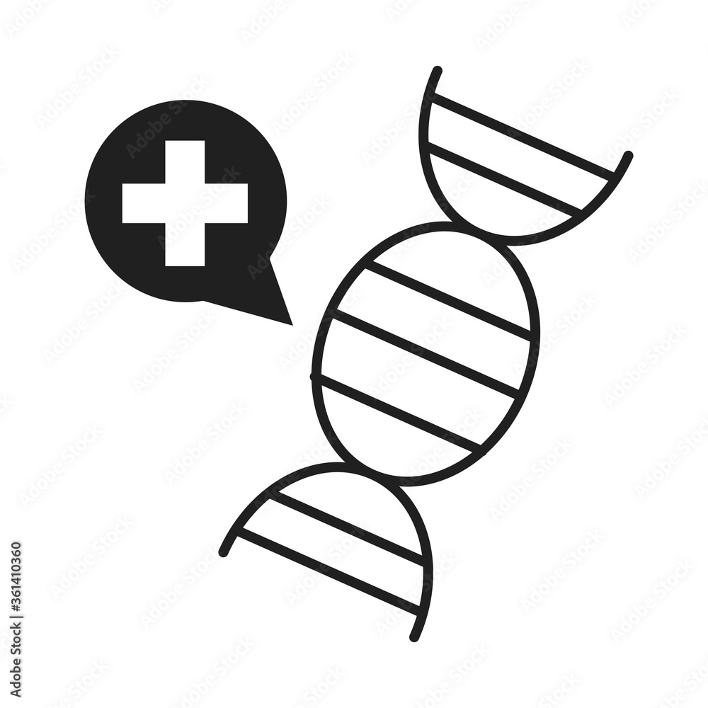 Wall mural science molecule dna medicine healthcare medical and hospital pictogram silhouette style icon