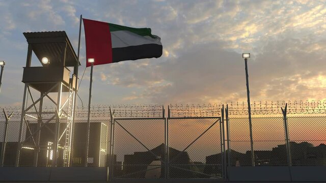 Flag of Uae at military base 3d