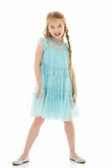 The little girl opened her mouth in surprise.