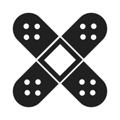 first aid medical plaster healthcare hospital pictogram silhouette style icon