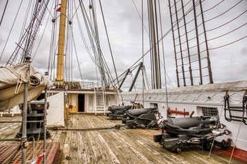 the upper canon deck on the frigate Jylland © Stig Alenas