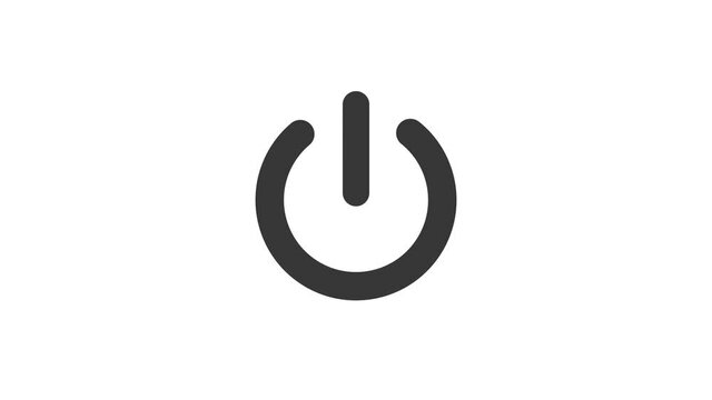 Power button icon isolated on black background. Start sign.