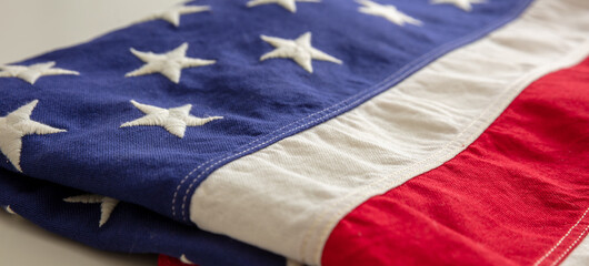 USA flag, US of America sign symbol background, closeup view