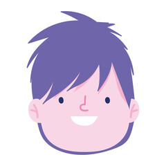 boy face cartoon character isolated icon design white background
