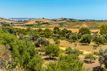 The view from the ancient Sicilian city of Agrigento in summer