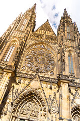 Fototapeta premium Front view of St. Vitus Cathedral in Prague Castle, Prague, Czech Republic