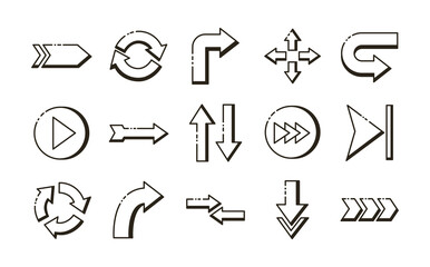 bundle of arrows set icons