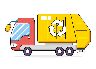 Fototapeta premium Garbage truck cartoon isolated