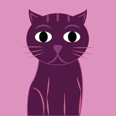 Gato morado abstracto con colores pastel