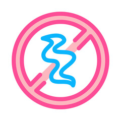 smoke crossed out sign icon vector. smoke crossed out sign sign. color symbol illustration