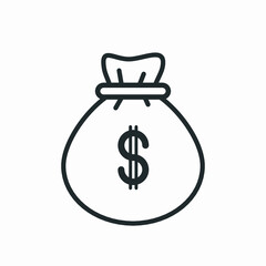 Dollar Money Bag Icon Vector