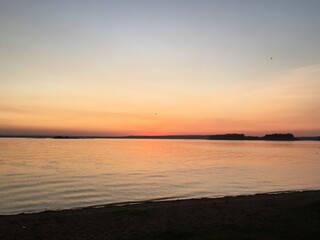 sunset over the river