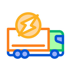 electro truck cargo icon vector. electro truck cargo sign. color symbol illustration