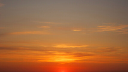 Naklejka na ściany i meble Orange sunset on the sky - colorful landscape