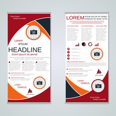 Modern roll-up business banners vector template
