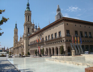 Obraz premium Zaragoza, Spain - July 2011 Pilar Square in Zaragoza