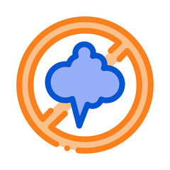 cloud smog crossed out sign icon vector. cloud smog crossed out sign sign. color symbol illustration