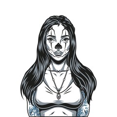 Vintage monochrome concept of pretty girl