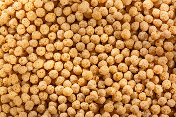Organic quinoa pop seeds - Chenopodium quinoa. Top view