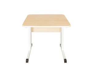 Wooden school desk transformer for school carved on a white background.