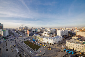 Fototapeta premium Moscow, Russia, 01.18.2020: view of the city from a height.