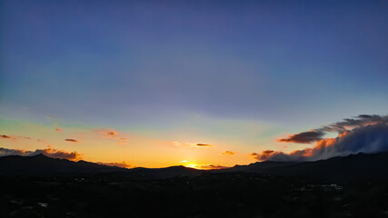 sunset over the mountains