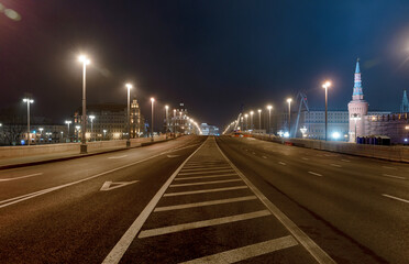 Fototapeta premium oggy night road, long exposure