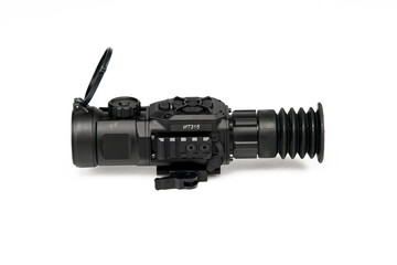 Optical sight for weapons on a white background