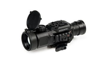 Optical sight for weapons on a white background