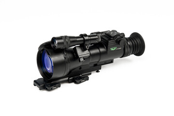 Optical sight for weapons on a white background