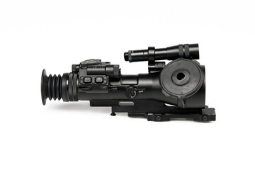 Optical sight for weapons on a white background