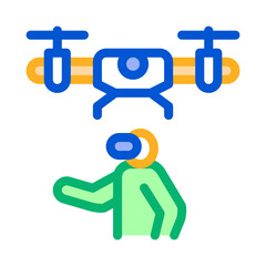 drone vr glasses remote controle icon vector. drone vr glasses remote controle sign. color symbol illustration