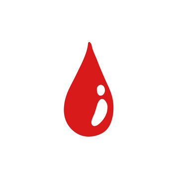 blood drop doodle icon, vector color illustration