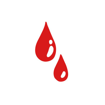blood drops doodle icon, vector color illustration