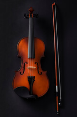 Fototapeta na wymiar violin on black background