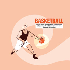 Basketball player man with ball vector design