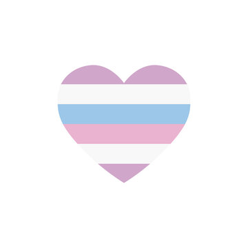 intersexual flag heart, LGBTQ community flag, vector color illustration