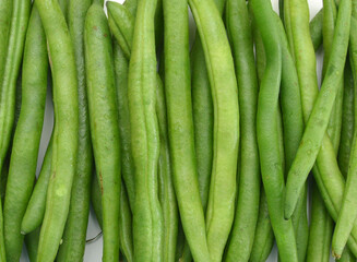 Green beans isolated on background