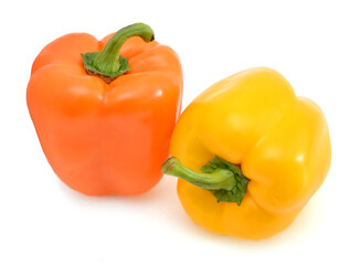 fresh pepper vegetables isolated on white background